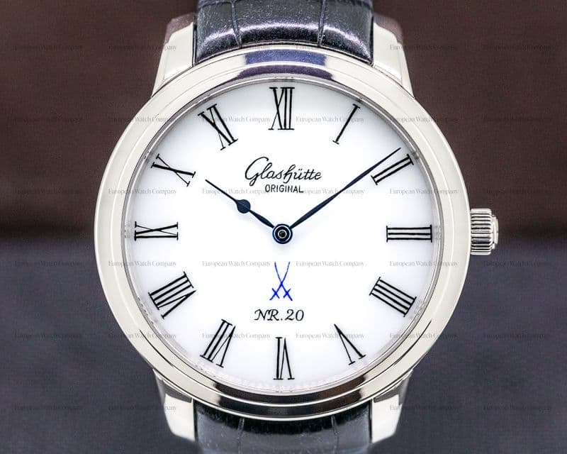 Glashutte Original Senator Meissen Porcelain Dial 18K White Gold