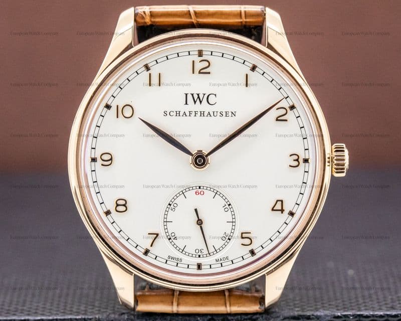 IWC Portuguese Hand Wound Silver Dial 18K RG 