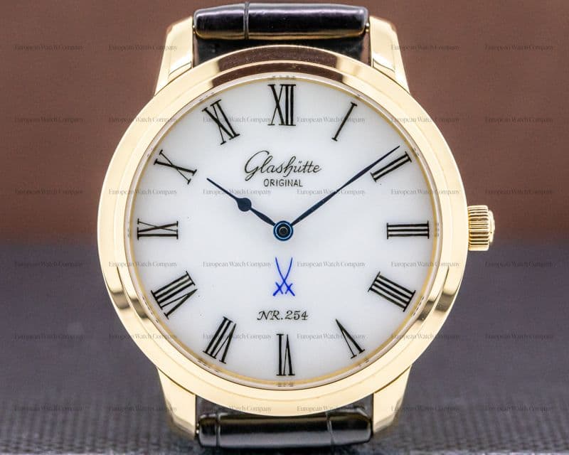Glashutte Original Senator Meissen Porcelain Dial 18K Rse Gold