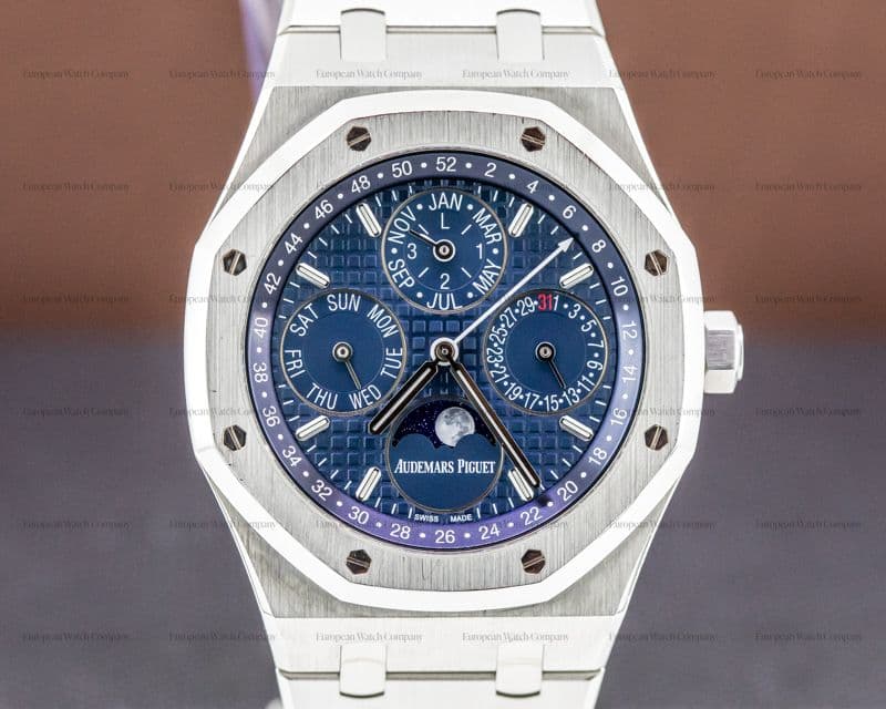 Audemars Piguet Royal Oak Perpetual Calendar 26574ST SS Blue Dial W EXTRAS 41MM 