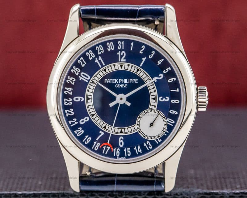 Patek Philippe Calatrava 6000G Blue Dial 18K White Gold / Deployant
