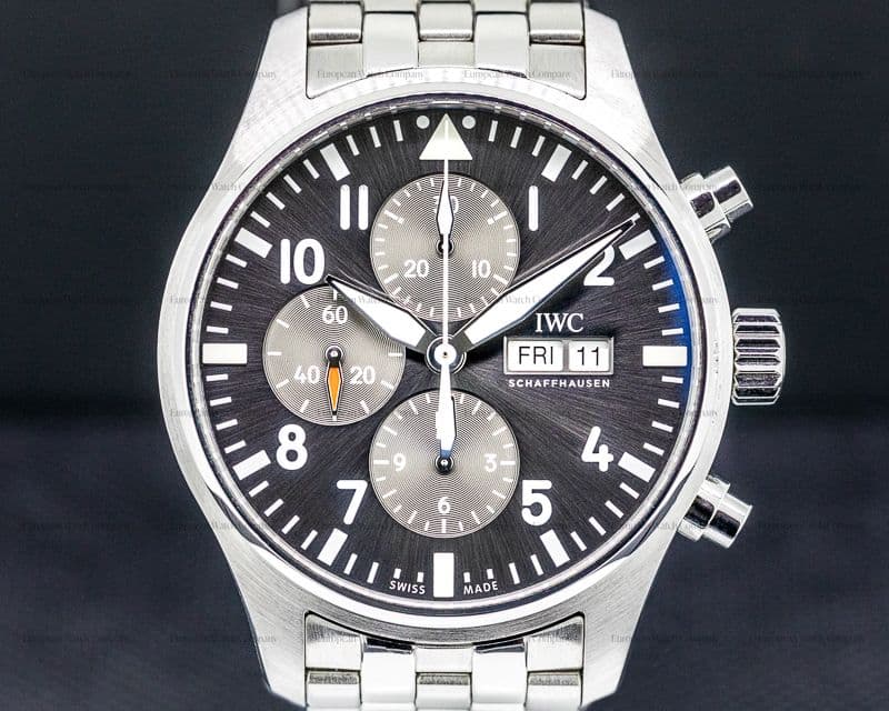 IWC Pilot Spitfire Chronograph SS Grey SS Bracelet 