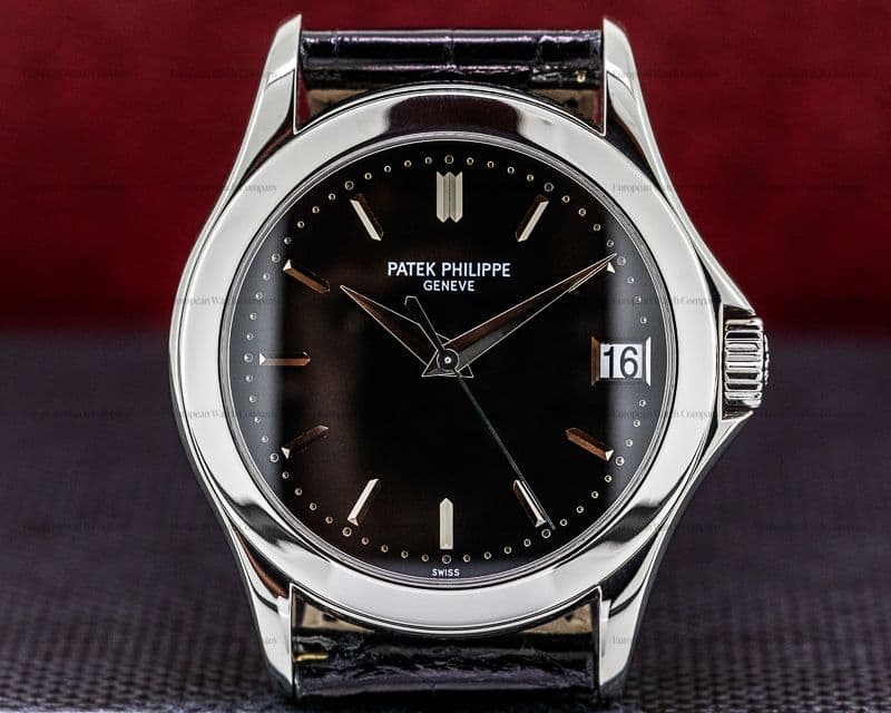 Patek Philippe Calatrava Automatic Platinum Black Dial RARE