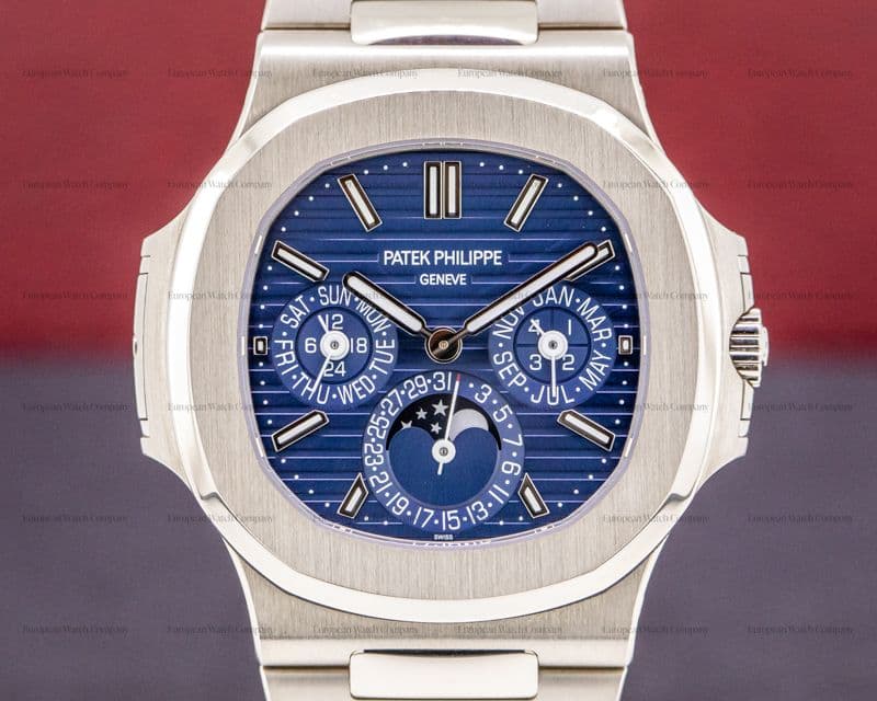 Patek Philippe Nautilus 5740 Perpetual Calendar 18k White Gold Blue Dial 