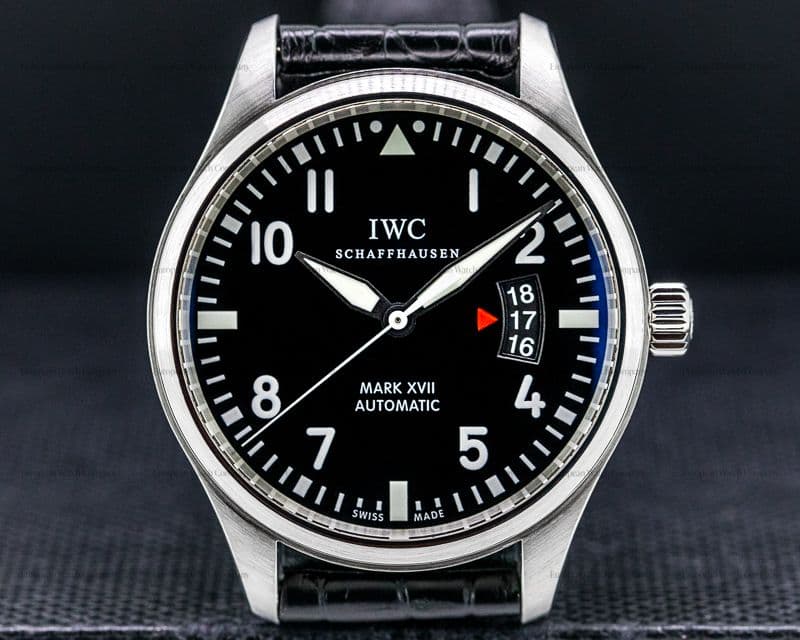 IWC Mark XVII Black Dial SS / Alligator 