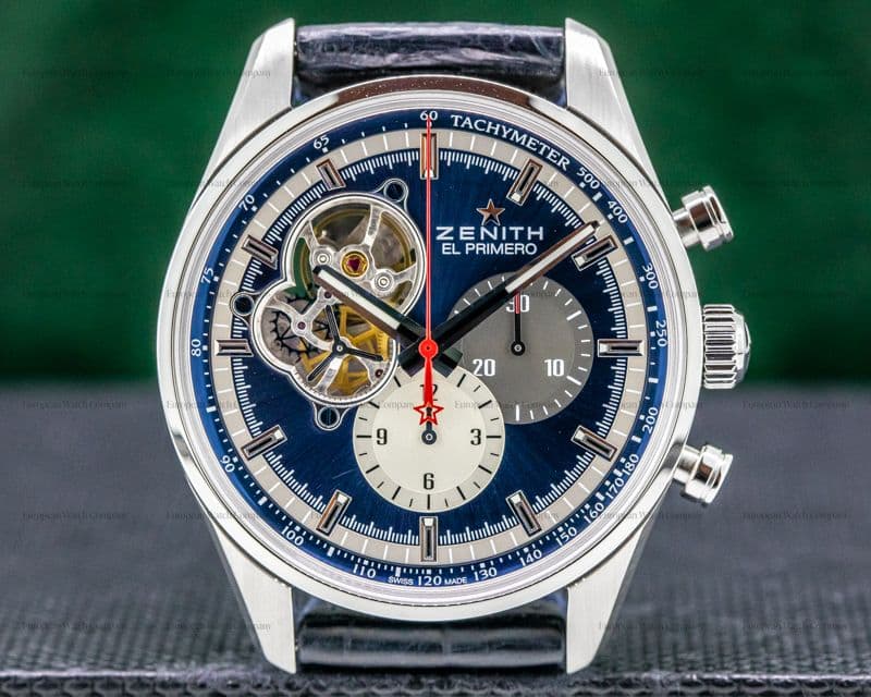 Zenith El Primero Blue Chronomaster 1969 SS / Leather