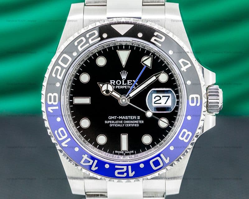 Rolex GMT Master II Ceramic Black & Blue "Batman" SS 