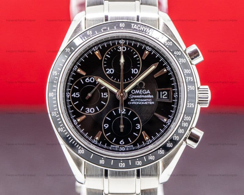 Omega Speedmaster Chronograph Black Dial SS Bracelet