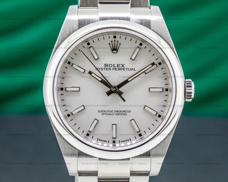 Rolex Oyster Perpetual SS White Stick Dial 