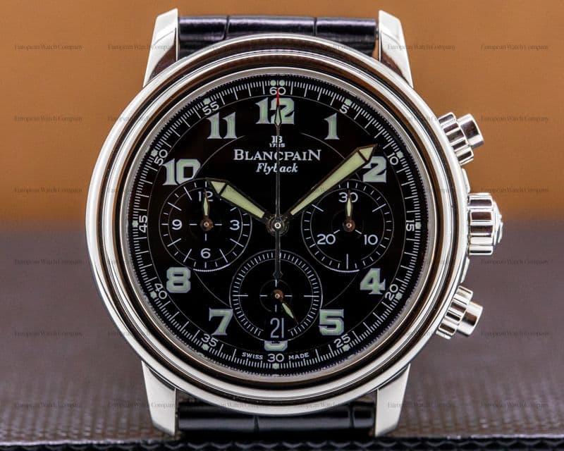 Blancpain Leman Flyback Chronograph Black Dial SS 