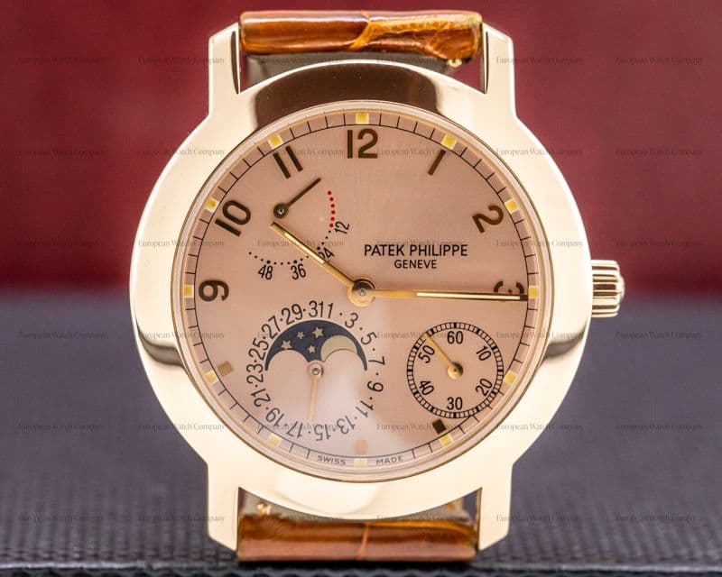 Patek Philippe Moon Phase Power Reserve Salmon Dial 18K Rose Gold 