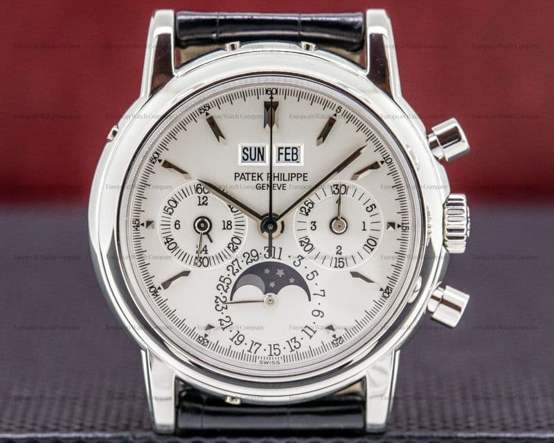 Patek Philippe Perpetual Calendar Chronograph 3970P Platinum Silver Dial