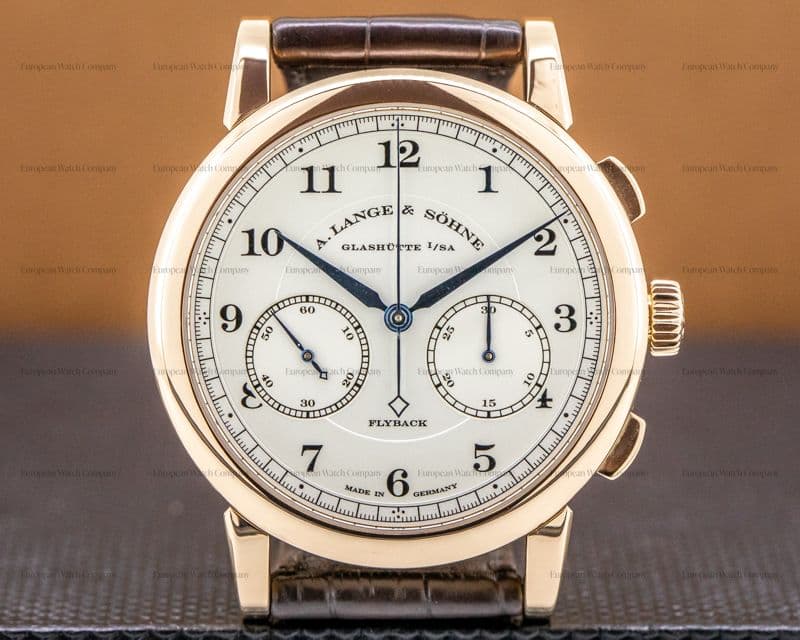 A. Lange and Sohne 1815 Chronograph 402.032 18K Rose Gold Silver Dial  