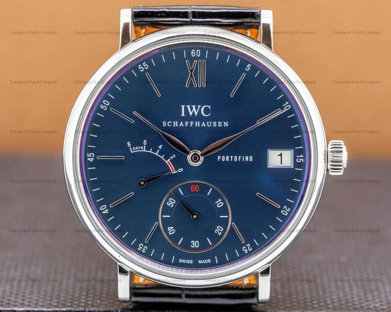 IWC Portofino Hand Wound Eight Days SS Blue Dial 
