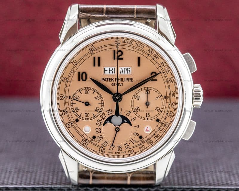 Patek Philippe 5270P Perpetual Calendar Chronograph Platinum Salmon Dial 