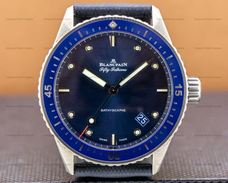 Blancpain Fifty Fathoms Bathyscaphe Ceramic Blue Dial 