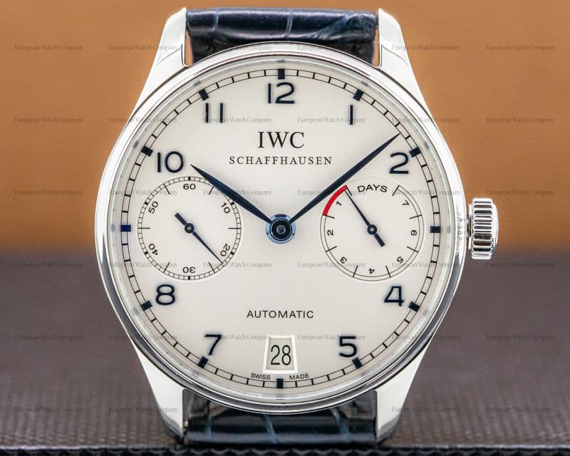 IWC Portuguese 7 Day SS / Blue Numerals 