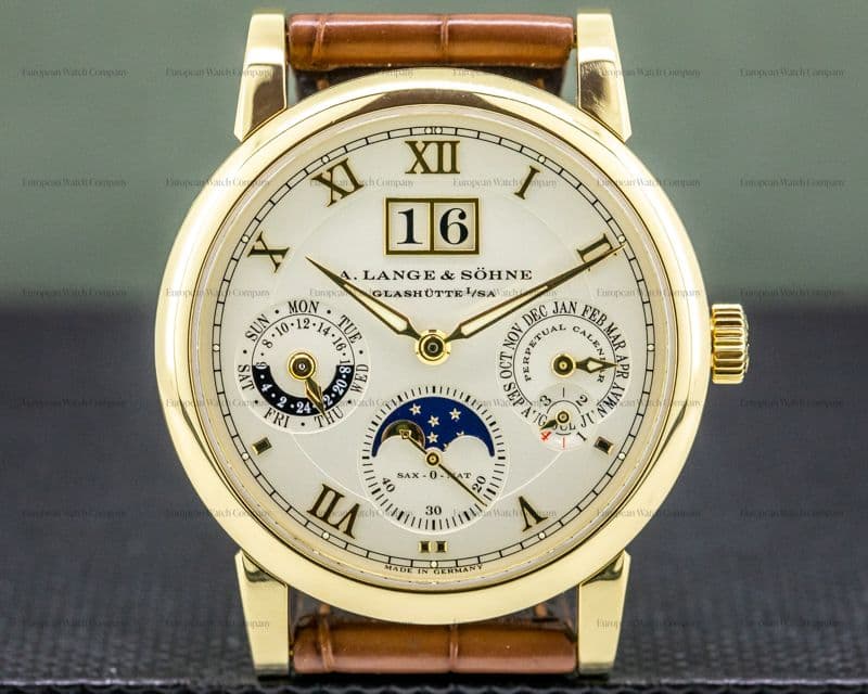 A. Lange and Sohne Langematik Perpetual Calendar 310.021 18K Yellow Gold FULL SET