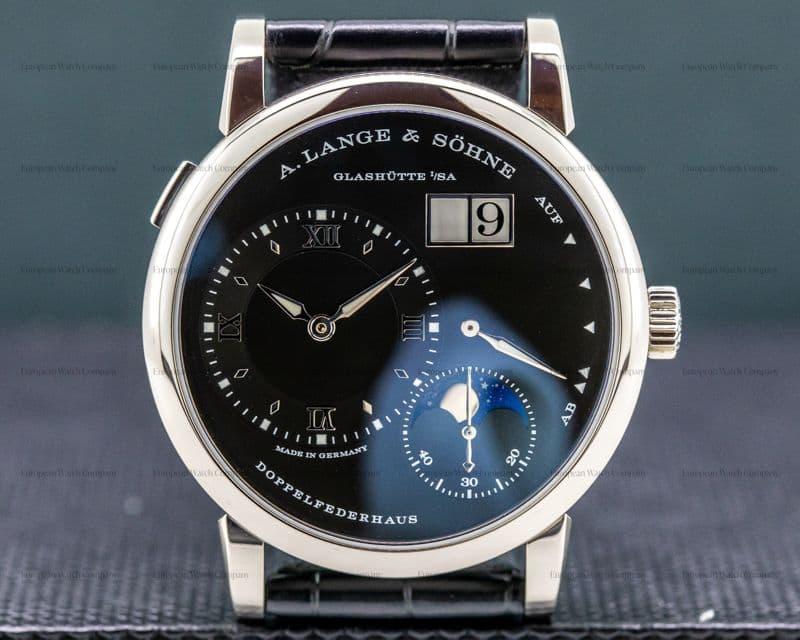 A. Lange and Sohne Lange 1 Moon 192.029 18K White Gold Black Dial / Day Night 