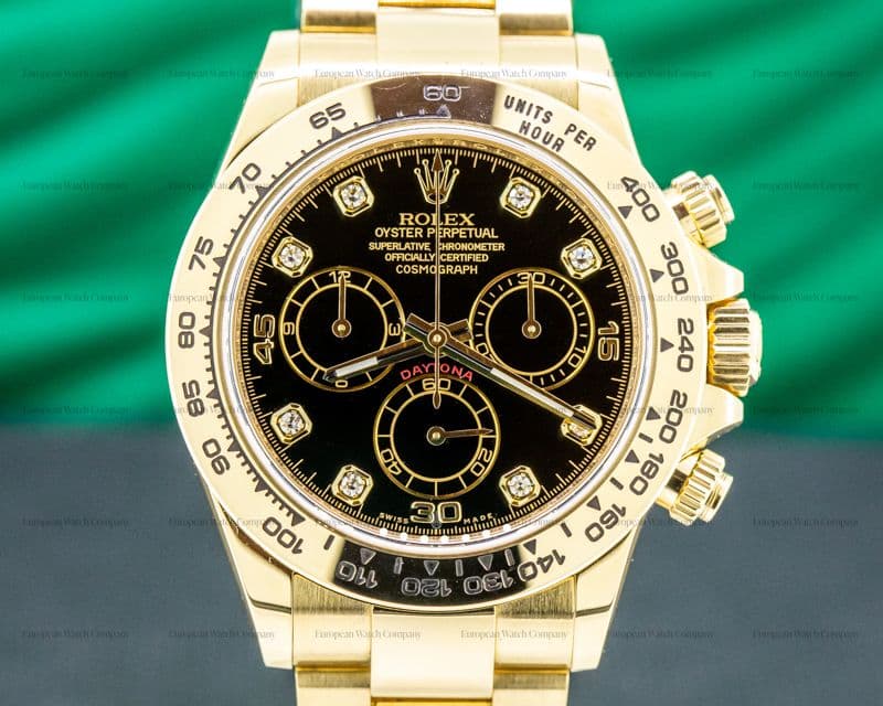 Rolex Daytona 116508 Black Diamond Dial Yellow Gold / Bracelet