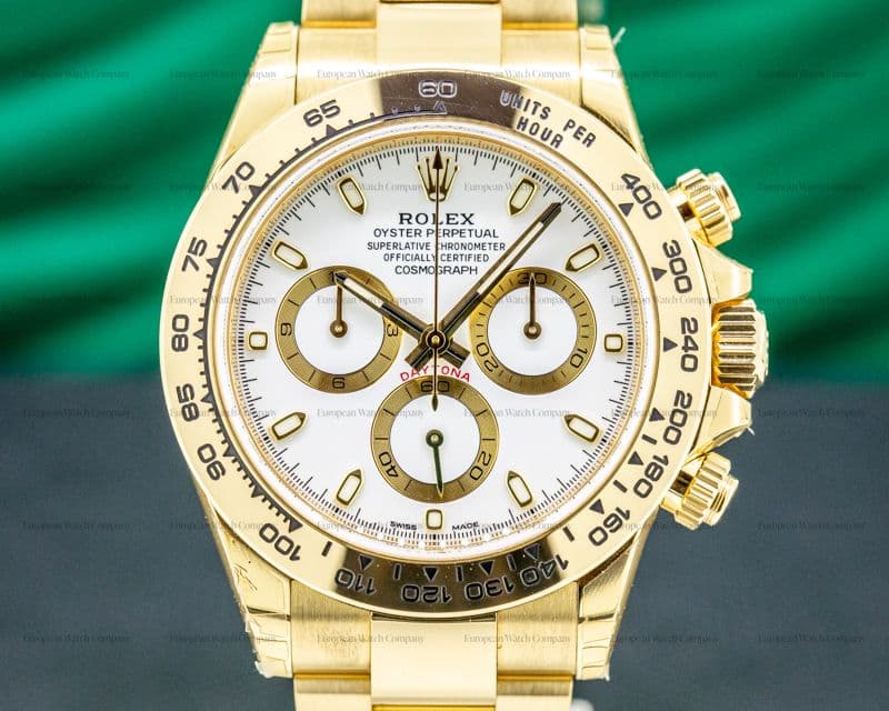 Rolex Daytona 116508 18k Yellow Gold / Bracelet White Dial 