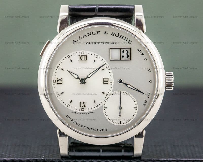 A. Lange and Sohne Lange 1 18K White Gold Silver Dial NEW MOVEMENT