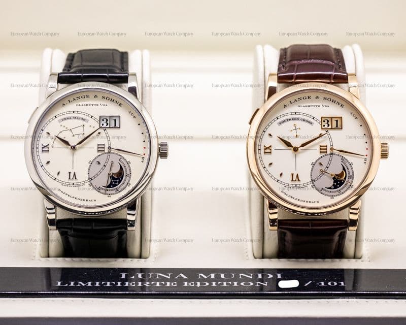 A. Lange and Sohne Lange 1 Luna Mundi 18k Rose & White Gold LIMITED FULL SET