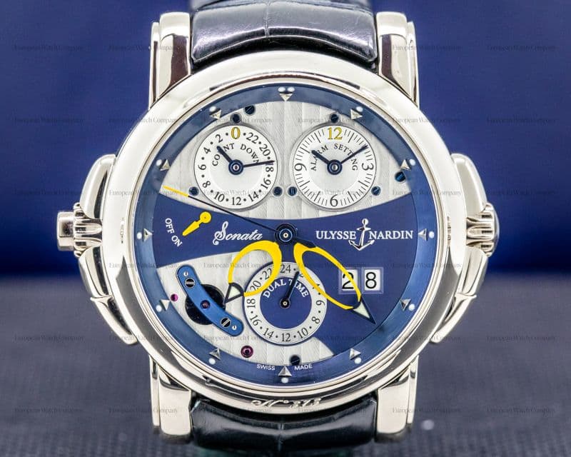 Ulysse Nardin Sonata Cathedral Dual Time 18K White Gold 42MM

