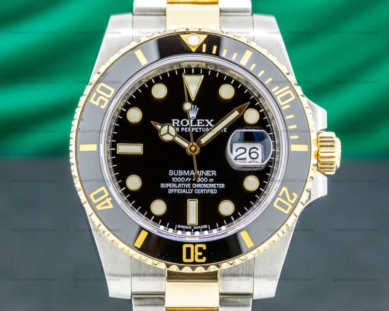 Rolex Submariner Ceramic Black Dial 18K / SS 