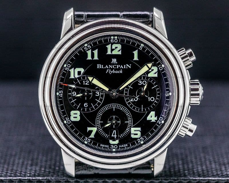 Blancpain Leman Flyback Chronograph Black Dial SS 
