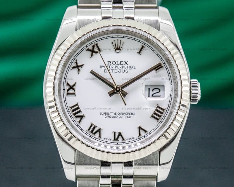 Rolex Datejust SS Jubilee Silver Roman Dial 