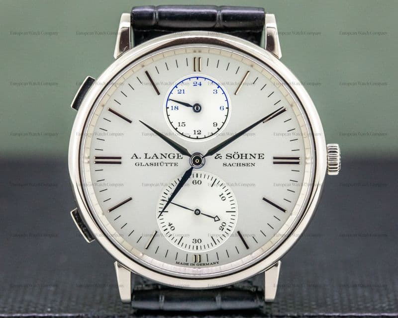 A. Lange and Sohne Saxonia 385.026 Dual Time 18K White Gold 