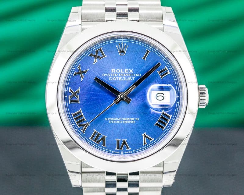 Rolex Datejust 41 Blue Roman Dial SS UNWORN