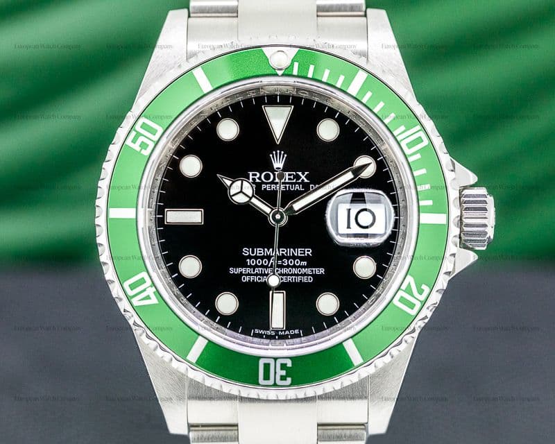 Rolex Submariner 50th Anniversary "Kermit" SS Green Bezel FULL SET