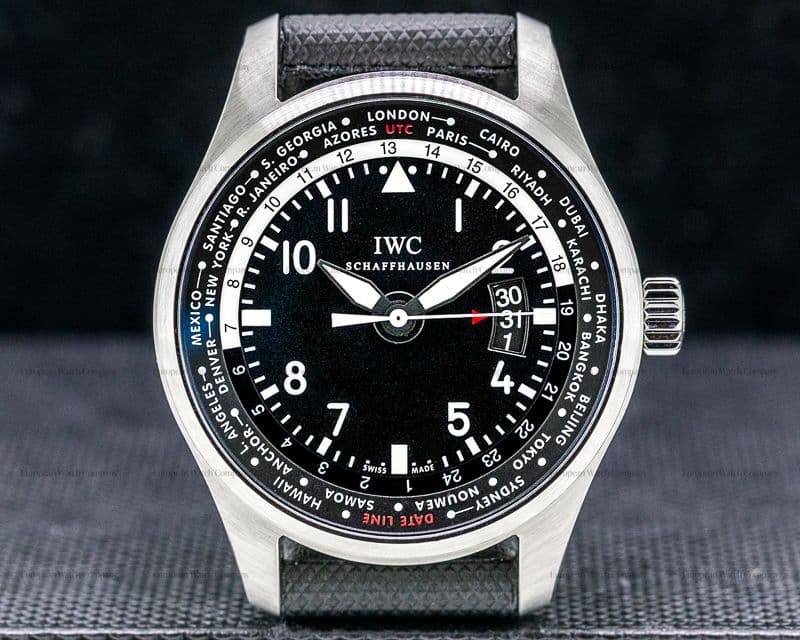 IWC Pilot WorldTimer SS Black Dial 