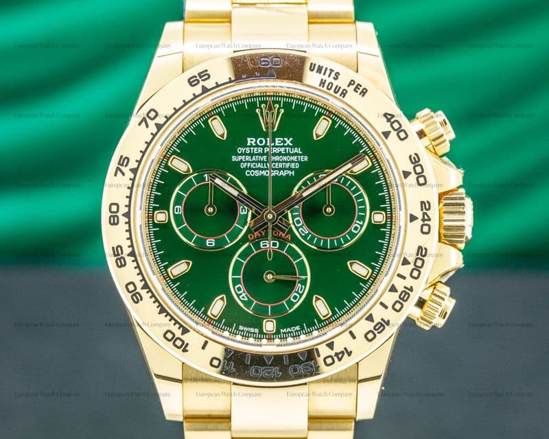 Rolex Daytona 18k Yellow Gold / GREEN DIAL *Celebrity Owned*