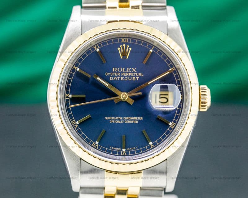 Rolex Datejust Blue Roman Dial Jubilee 18K / SS 