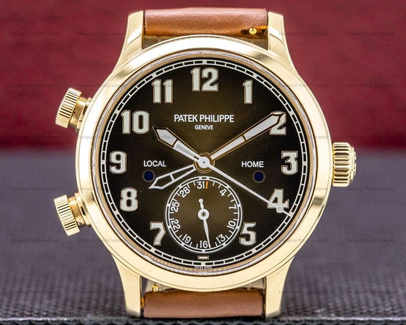 Patek Philippe Mid Size 7234R Calatrava Pilot Travel Time 18k Rose Gold 