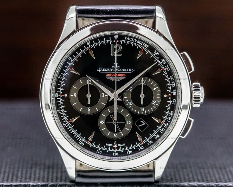 Jaeger LeCoultre Master Chronograph Aston Martin SS Black Dial 
