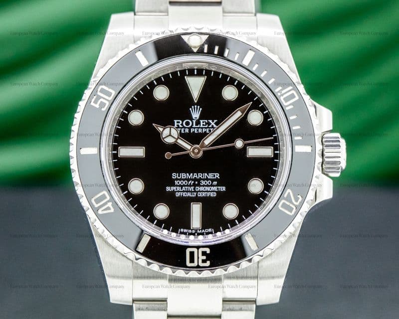 Rolex Submariner 114060 No Date Ceramic Bezel SS