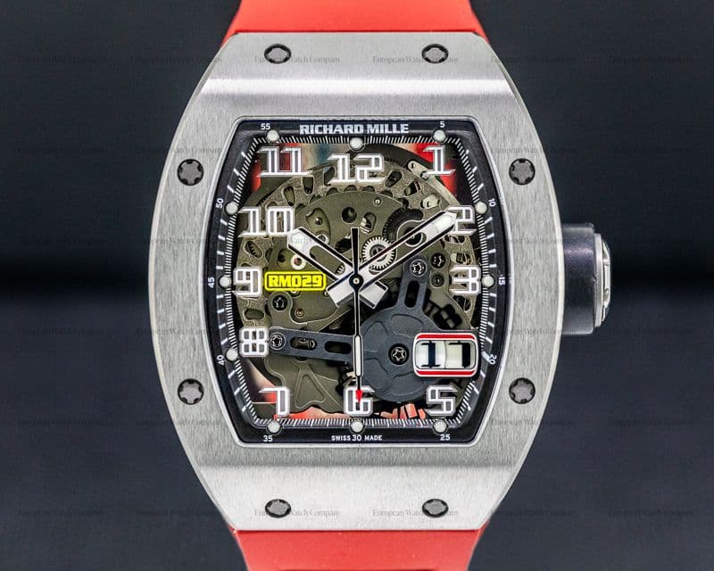 Richard Mille Richard Mille RM29 Automatic Oversize Date Titanium / Red Rubber 