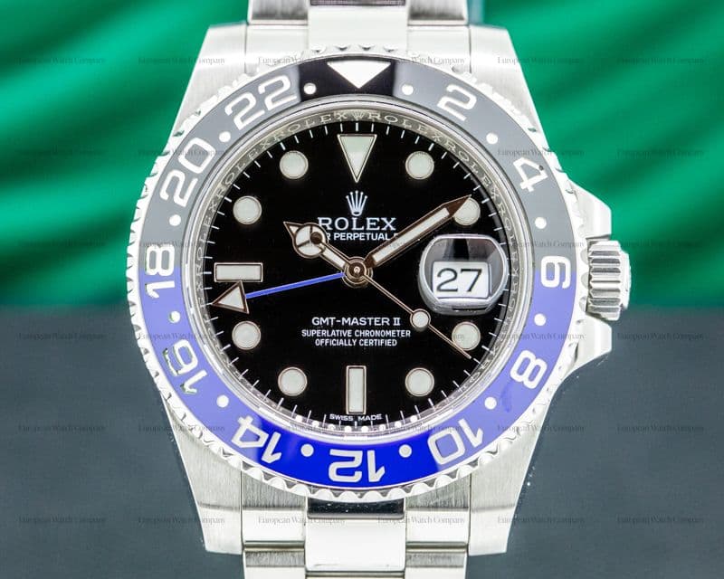 Rolex GMT Master II Ceramic Black & Blue "Batman" SS 