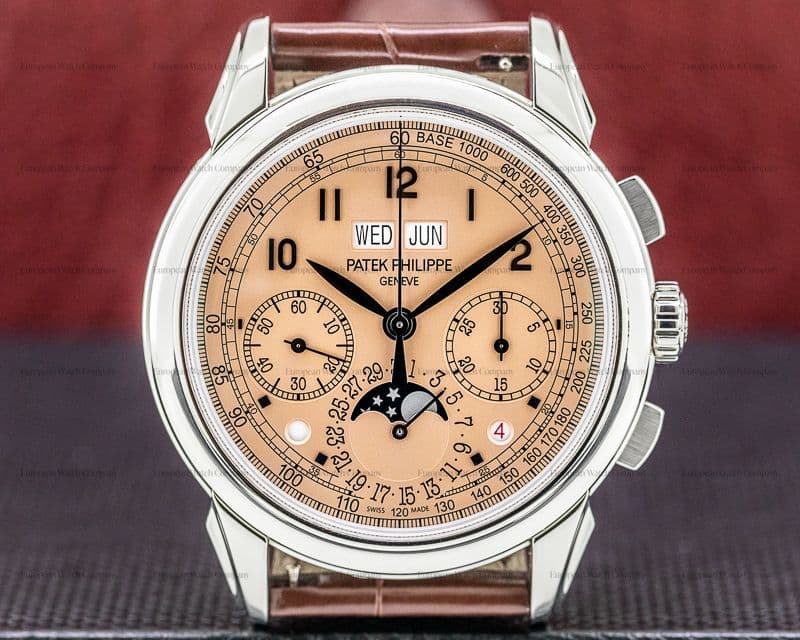 Patek Philippe 5270P Perpetual Calendar Chronograph Platinum Salmon Dial 