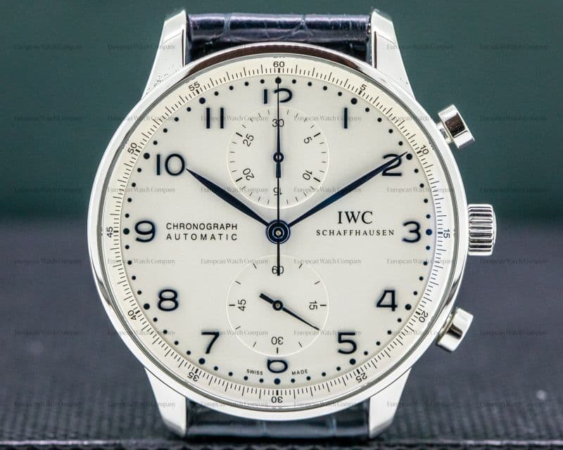 IWC Portuguese Chronograph SS Silver Dial / Blue Numerals