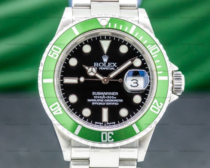 Rolex Submariner 50th Anniversary 16610LV SS Green Bezel