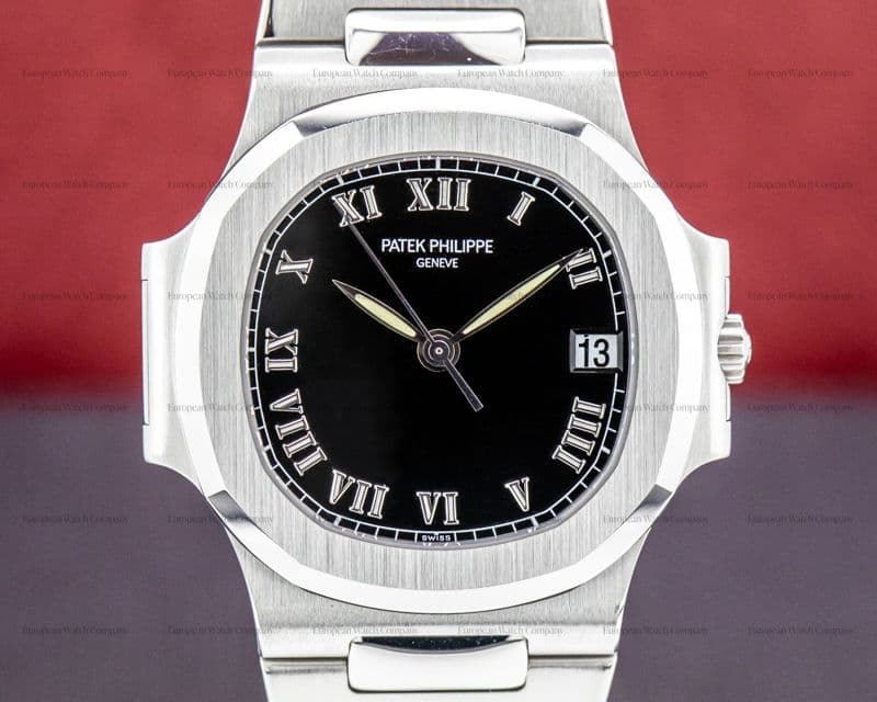 Patek Philippe Nautilus 3800 Automatic SS Black Roman Dial SHARP