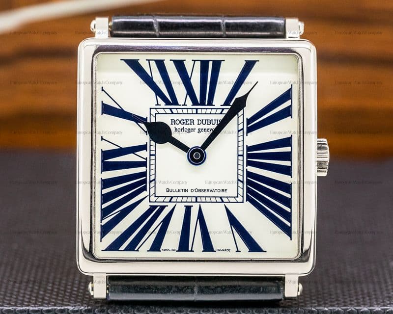 Roger Dubuis Golden Square Automatic Silver Roman Dial 18K White Gold