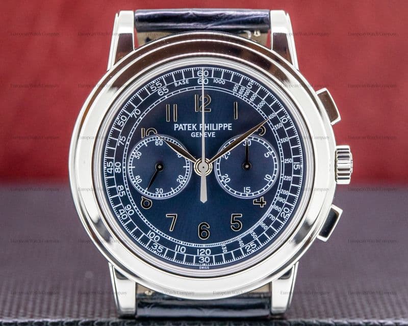 Patek Philippe 5070 Platinum Blue Dial Chronograph FULL SET UNPOLISHED