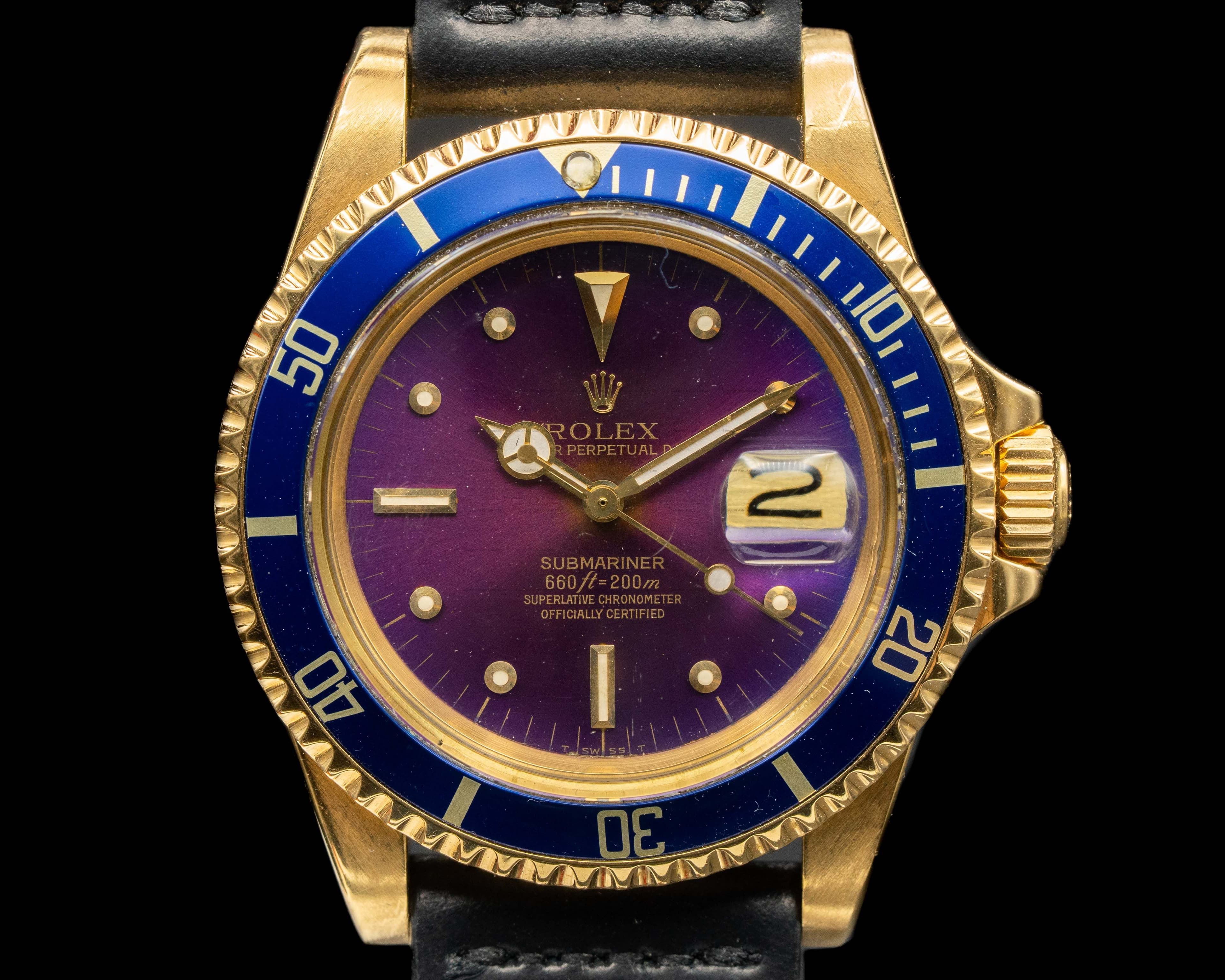 Rolex Submariner 1680 Purple Nipple Dial 18K / Yellow Gold AMAZING