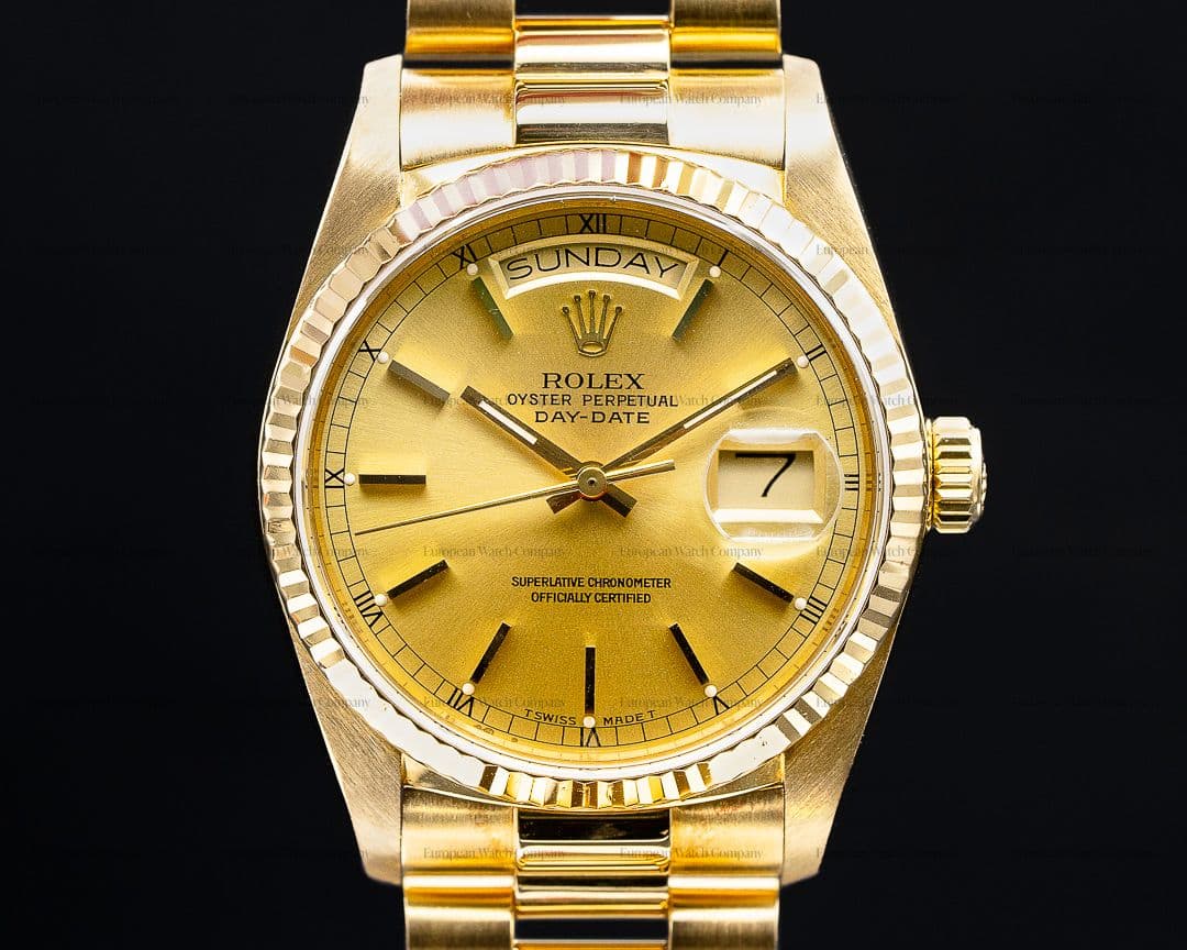 Rolex Day Date 18038 Champagne Dial Yellow Gold 